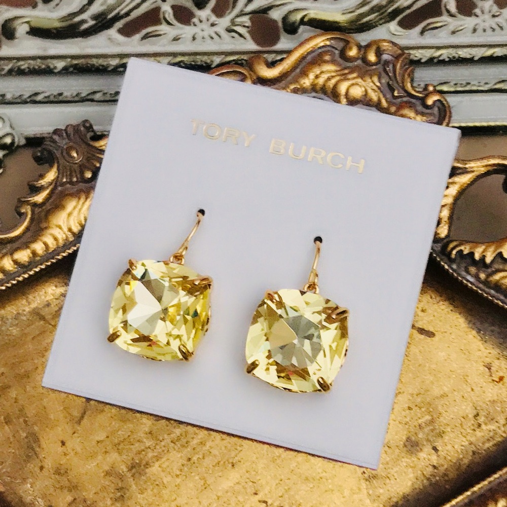 TORY BURCH • Crystal Stone Tory Set Earrings - Picture 4 of 4